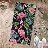 Ręcznik plażowy z mikrofibry, duży ręcznik kąpielowy 60x120 cm, mata plażowa odporna na piasek, szybkoschnąca, bardzo chłonna, na plaże, podróże, pływanie, basen, kemping, wakacje H1-948