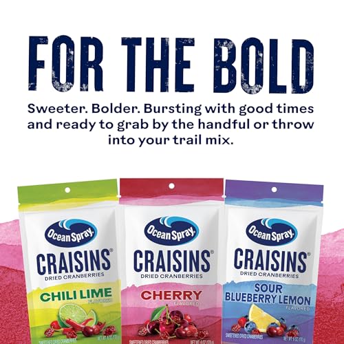 Image of Ocean Spray Craisins Sweetened Dried Cranberries, Cherry Flavored, 6oz Pouch