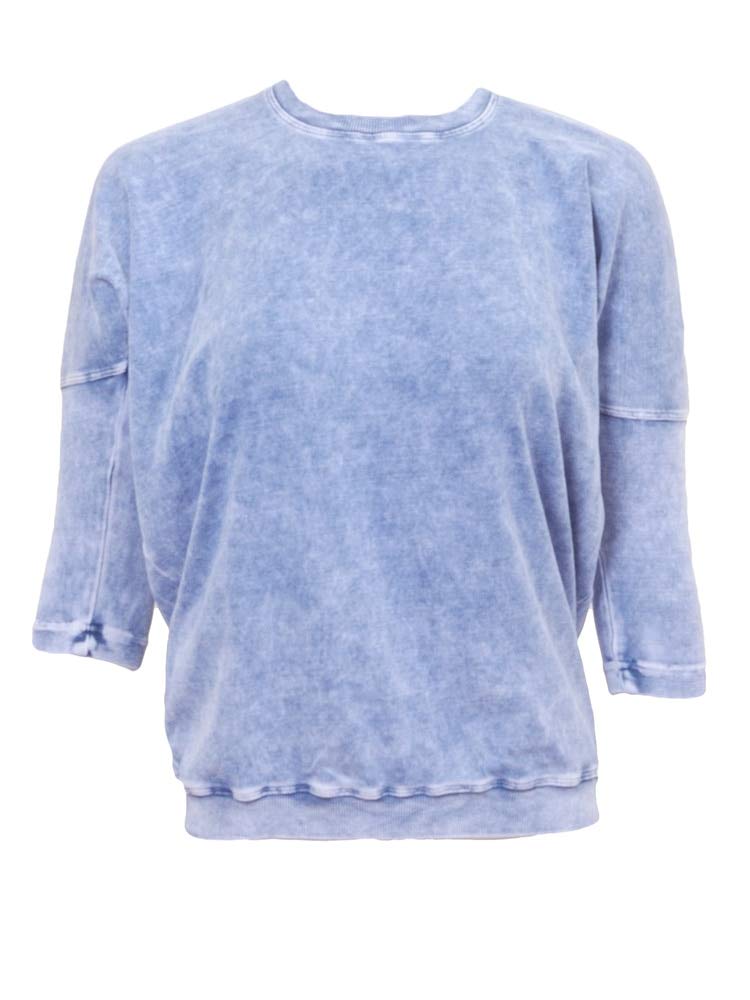 Forever Three-Quarter Sleeve Drape Back Crew Top Style T-207