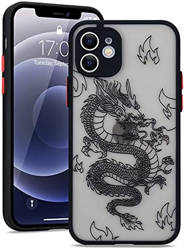 Urarssa Compatible with iPhone 11 Case Fashion Cool Dragon Animal 3D Pattern Design Frosted PC Back Soft TPU Bumper Shockproof Protective Case Cover for iPhone 11, Black