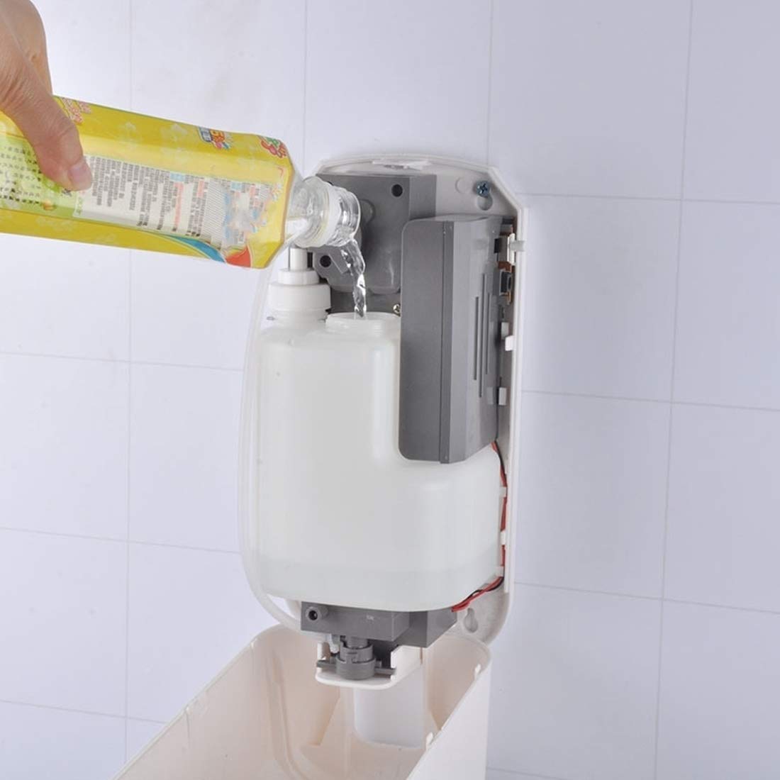 1000ml Dispensador de desinfección de jabón líquido de Sensor de infrarrojo sin Contacto (1000ml, Adecuado para el hogar, Oficina, Hotel, Restaurante, Bar, Hospital (Color : White)