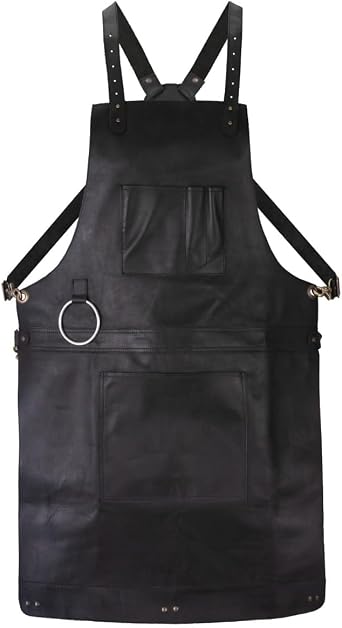 Full Grain Leather & Canvas Apron Butcher, BBQ, Cooking, Blacksmith, Barber, and Woodworking Apron