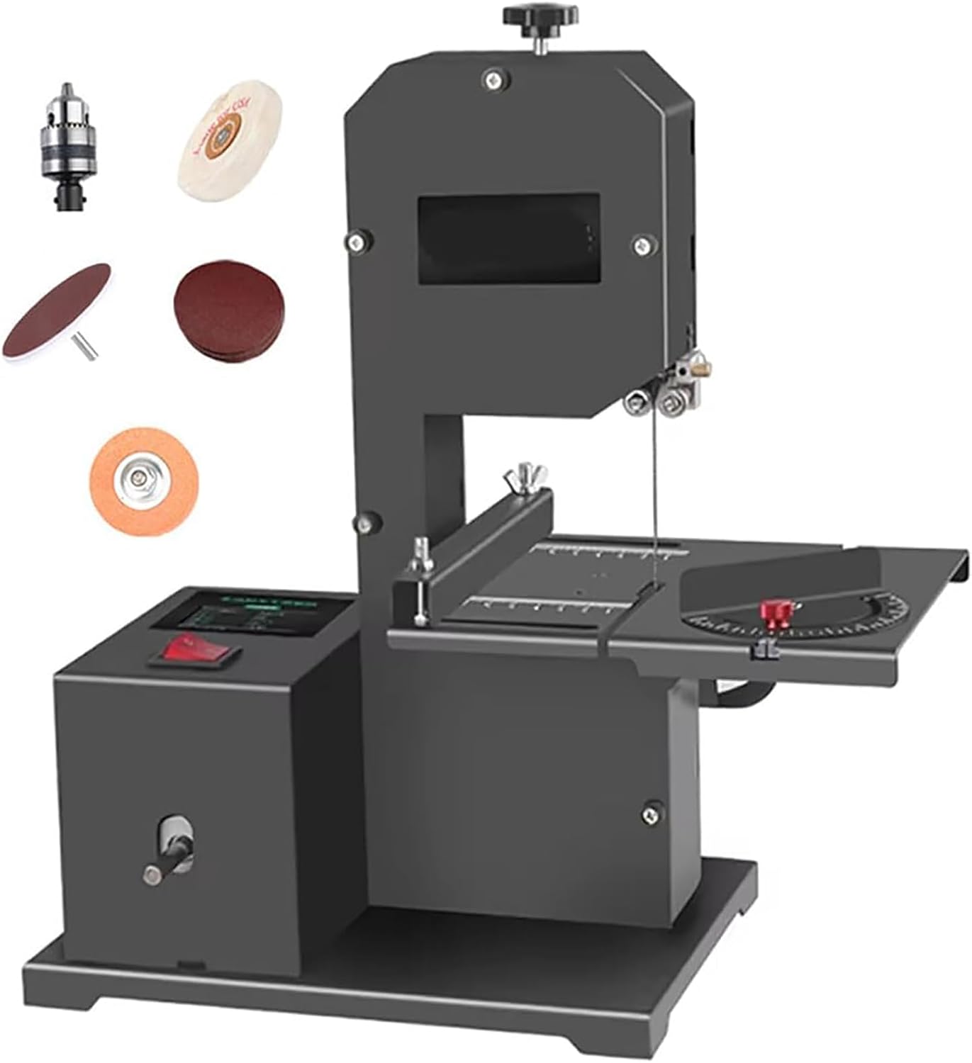 Electric Woodworking Wire Saw, Small Desktop Scroll Saw, Cutting Height 70mm, Straight Line, Curve, Arc and Multi-angle Cutting, Speed 1750RPM, For Grinding and Polishing