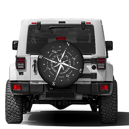 Image of Ancient Nordic Symbol Compass Spare Tire Cover Dust-Proof Wheel Tire Cover Fit Trailer, RV, SUV and Many Vehicle 14 Inch