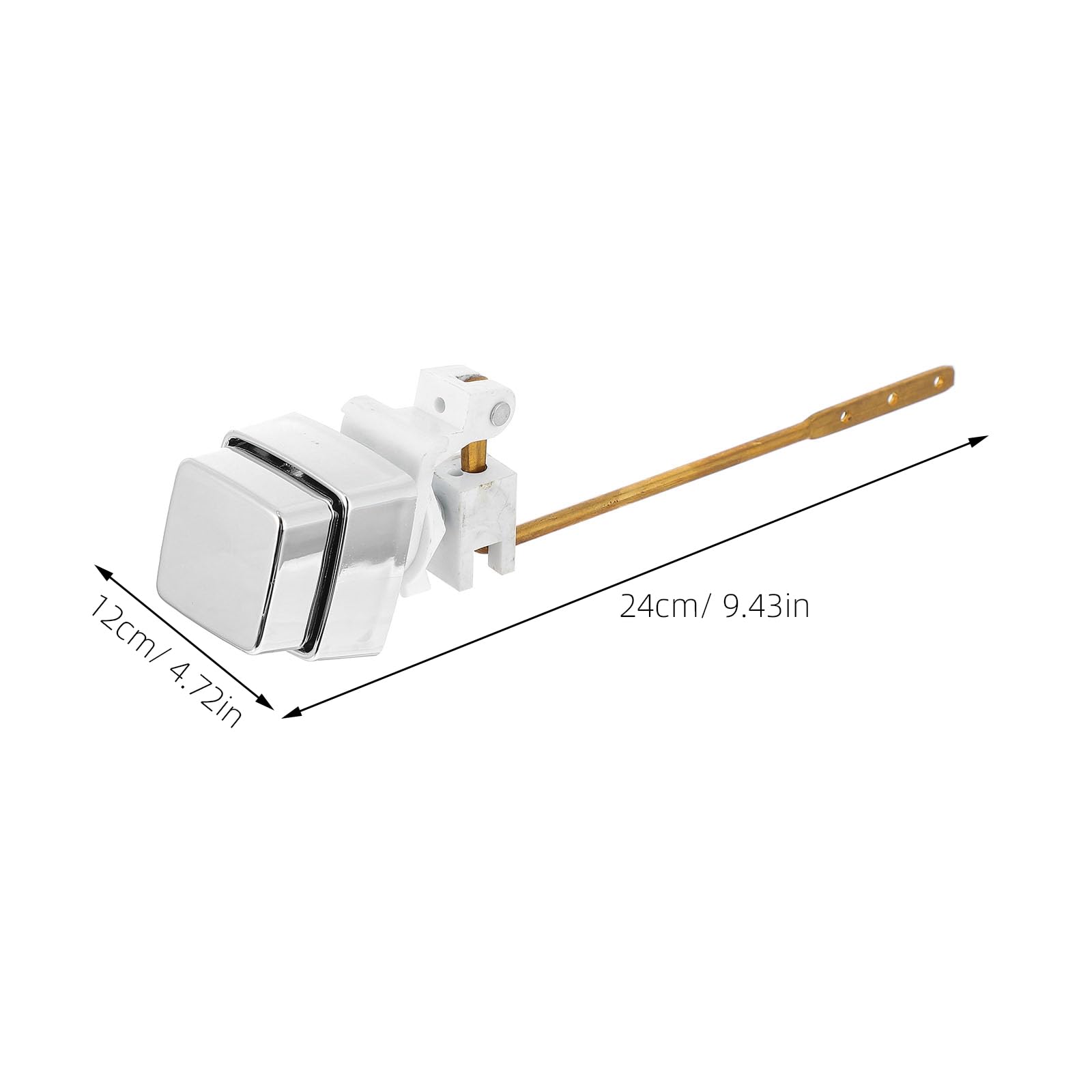 Hemobllo Toilet Flush Tank Lever Button Side Mount Replacement Handle 7.87 X 4.72 X 4.72 Inches Copper Flush Handle for Home and Commercial Bathrooms - Image 2