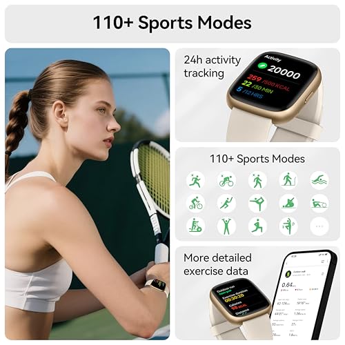 Smartwatch Damen Herren, 1.83" HD Fitnessuhr mit Alexa/Telefonfunktion – Ansicht 3