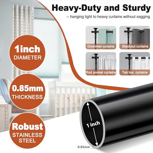 Freestanding Room Divider Curtain Rod - No Drilling Heavy Duty Room Divider Rods,28-70inch(W) 4-10ft(H),Stainless Steel Tension Curtain Stand for Studio Apartment Separation Partition - Matte Black