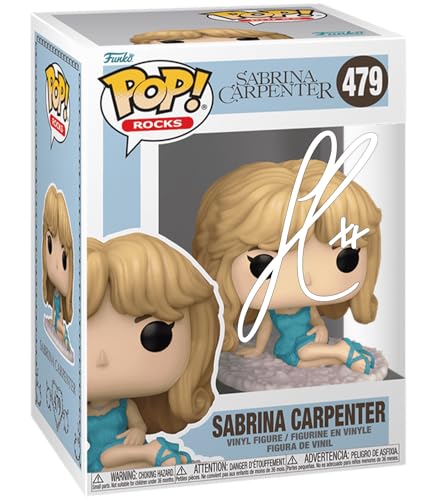 Sabrina Carpenter in Night Gown #479 Facsimile Signed Reprint Laser Autographed Funko POP! Rocks Figurine with Protector Case