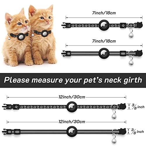 2er Pack kompatibel mit Airtag Katzenhalsband mit Glocke,Reflektierend GPS Tracker Katze kompatibel mit Apple Airtag Hülle,Personalisiert kompatibel mit Airtag Halsband Katze mit Sicherheitsverschluss