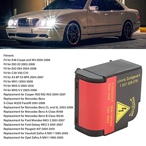 Akozon Scheinwerferzünder,-HID-Scheinwerfer-Zündervorschaltgerät D2S D2R Lampenfassung 1307329076 Ersatz für R50 R52 R53 2004-2007