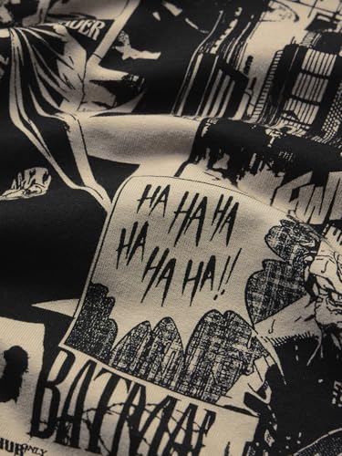 Image of The Souled Store Batman: Gotham City Men and Boys Half Sleeves Round Neck Graphic Printed Cotton Lightweight All-Season Oversized T-Shirt