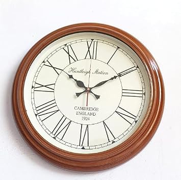 Decorative Wooden Wall Clock/Round Wall Clock/Antique Wooden Wall Clock Size 16 inch Round Shape