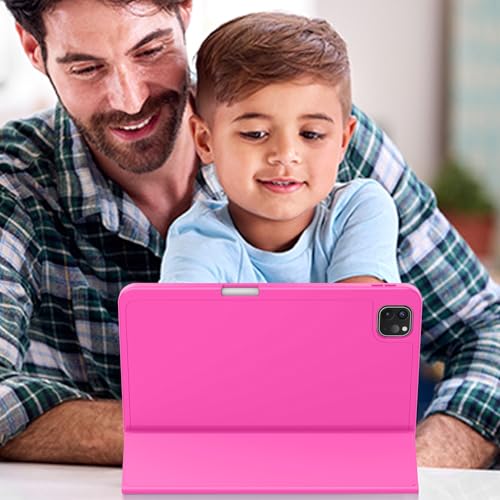 Image of ZryXal New iPad Pro 13 Inch Case (M5) 2025 / (M4) 2024 with Pencil Holder, Smart iPad Case [Support Pencil Pro and Pencil (USB-C)], Support Touch ID and Auto Wake /Sleep (New Rose Red)