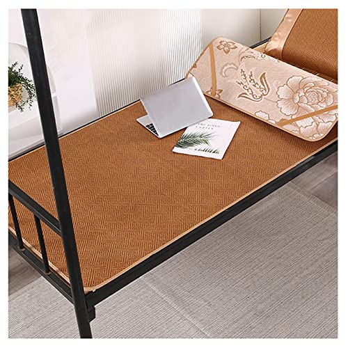 Estera De Bambú Verano, Colchoneta De Dormir De Verano Antideslizante Transpirable, Estera De Aire Acondicionado Seda Hielo Para La Cama Del Do(Size:80*190CM,Color:Estera de bambú + funda de almohada)