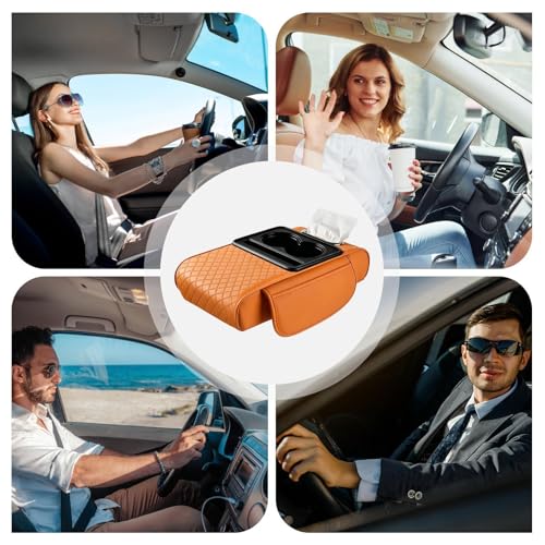 Reposabrazos de coche universal, cojín de consola central y almacenamiento extra 4