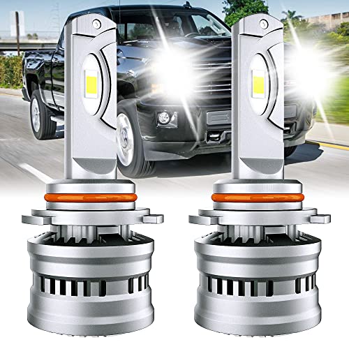 ENJOYAKOM 9005 LED Headlight Bulbs Fit For Chevy SILVERADO 1500 2500HD 3500HD 2023 New Upgraded 600% Brighter 6000K Cool White Fit HB3 Headlight LED Bulb Halogen Replacement Plug and Play Pack of 2