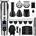 SUERW Tondeuse Cheveux Hommes Tondeuse Barbe de Précision Tondeuse Cheveux Longs Hommes Étanche 5-en-1, Affichage LED, 4 * Accessoires de Peigne