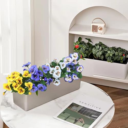 Waifomei PANSY001 8 Pcs Artificial Outdoor Flowers 10.23'' Uv Resistant Silk Wild Flowers Faux Pansies Bushes thumb #4