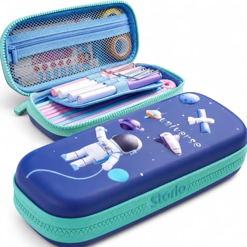 Image of Storio 3D EVA Space Astronaut Theme Pencil Box for Kids Pencil Pouch Bag Compass School Pouch Organizer for Students Kids Stylish Pen Holder Pouch Stationery Box - Canvas, Multicolor