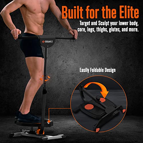 Squatz Twist And Shape Foldable Ab Exercise Machine, Double Pully Design Anti-Skid Handle Spin Plates, Targets Lower Body, Stomach, Gut, Glutes, Buttocks, Hips, Waist, Thighs & More #TOP3