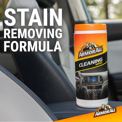 Image of Armor All Interior Car Cleaning Wipes, 25 Count Canister, Powerful Cleaning for Dashboards, Vinyl, Clear Plastics, Carpet and Fabric