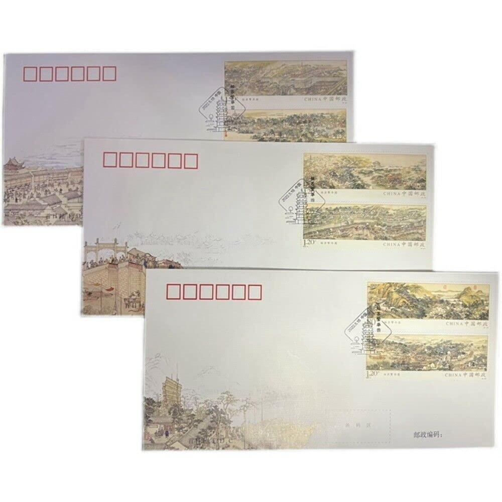Timbres Chine 2022-8 FDC La scène prospère des Suzhou lot de 3 enveloppes premier jour