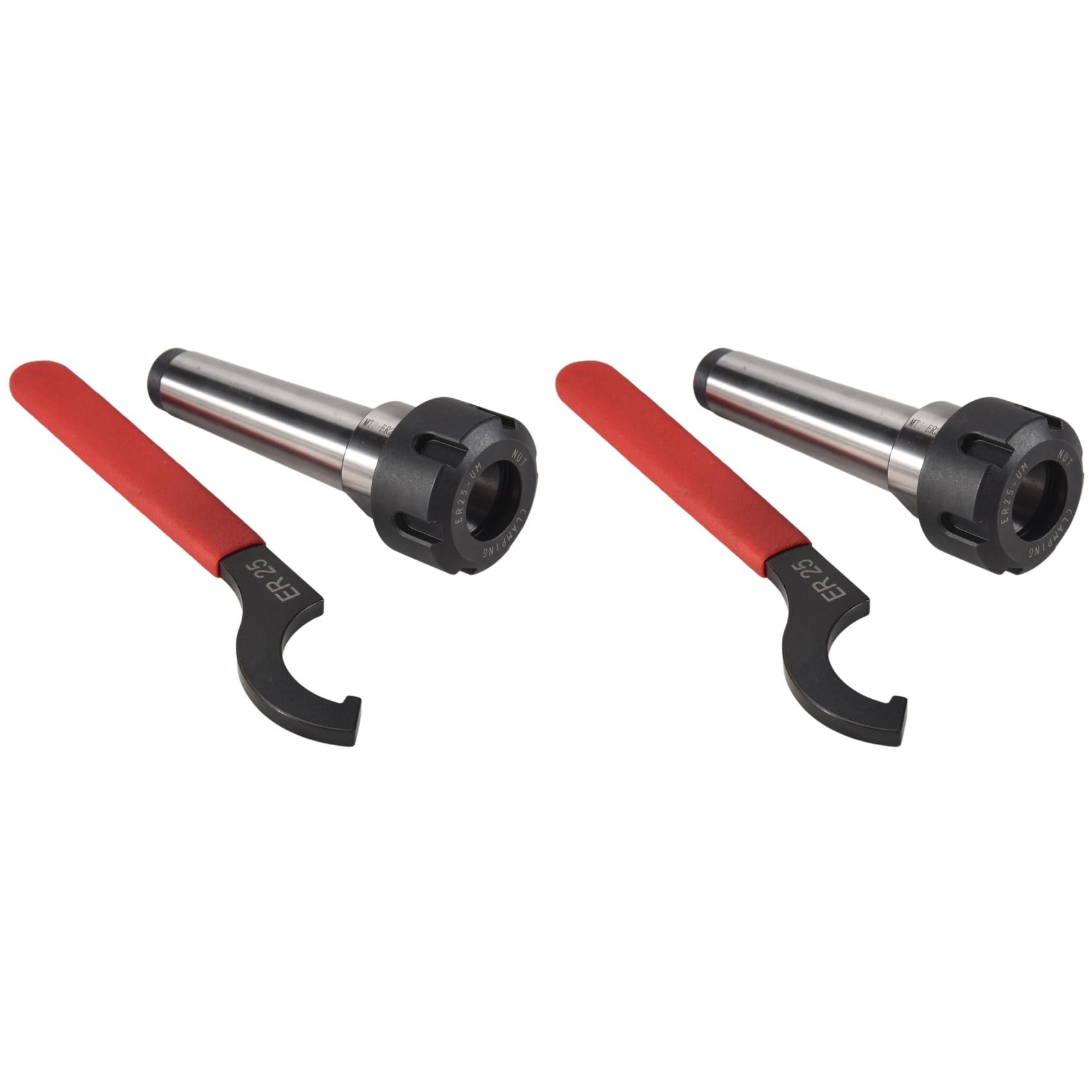 CTRLZS 2X Mt3 Er25 Collet Chuck Holder Fixed CNC Milling Turning Tools + 2Pc Spanner