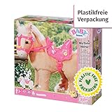 BABY born, Puppenpferd, BABY born My Cute Horse, interaktives Pferd mit Lauf-und Soundfunktion, Plüsch, rosa Sattel und Zaumzeug sowie Pins zum Dekorieren, 831168, Zapf Creation