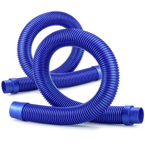 2 Pcs Pool Hoses Heavy Duty Dark Blue Pool Vacuum Hose Extension with Kink-Free Swivel Cuff Detachable Swimming Pool Hose Replacement Perfect for Skimmer Vacuum Heads Filter Pumps (6.6 FEET)