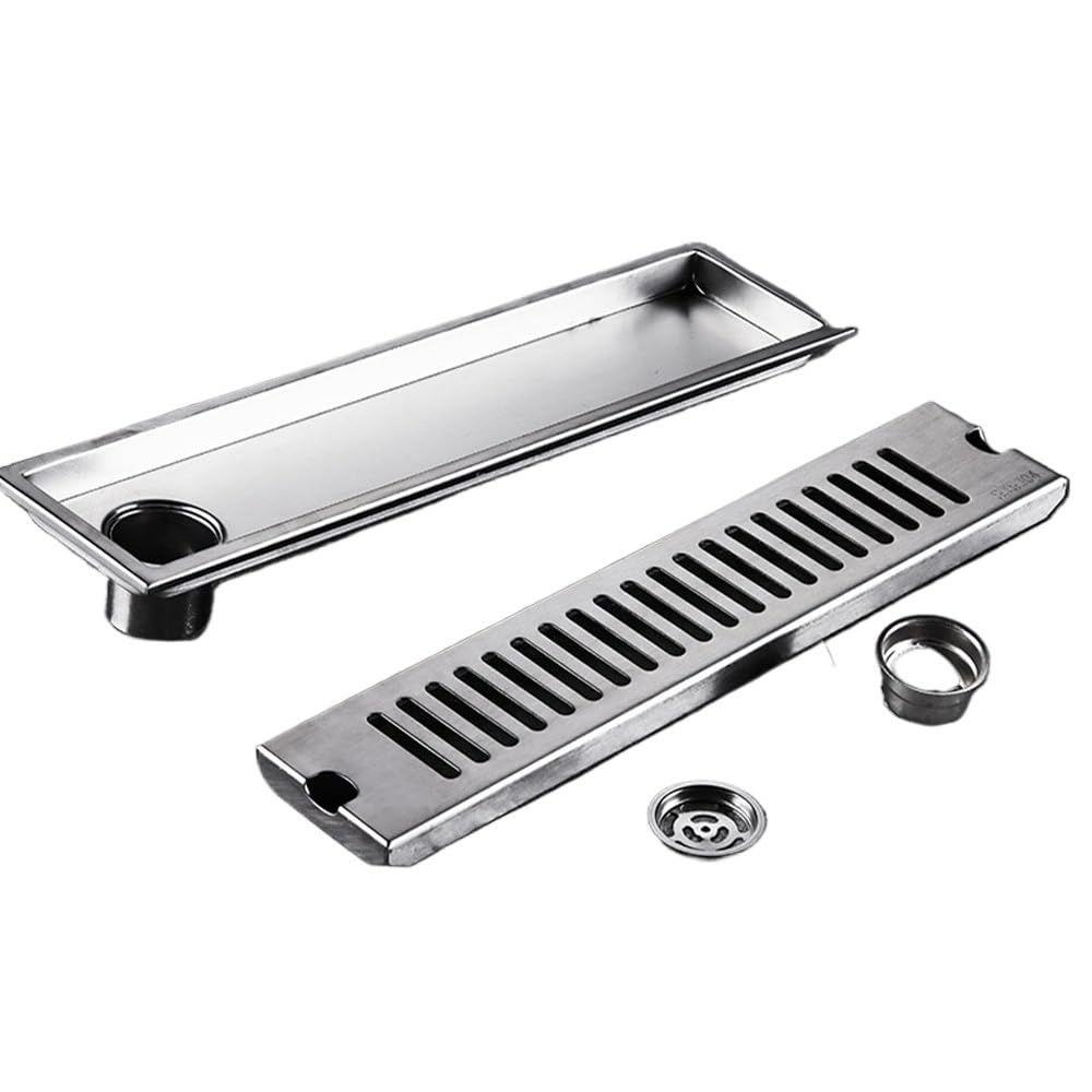 Square Floor Drain 20-100cm Side Outlet Shower Drain Stainless Steel Bathroom Floor Drainage Linear Waste For Kithchen(40x10cm Side)