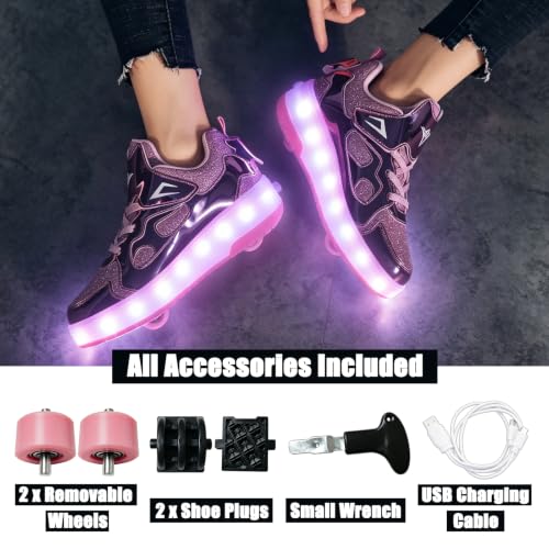 Image of Ylllu Kids LED Roller Skate Shoes with Wheel Light up Roller Shoes Gift for Girls Boys Children