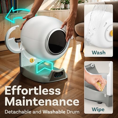 PetCove Caja de arena autolimpiable, caja de arena automática para gatos autolimpiante para múltiples gatos, caja de arena automática de robot, cucharada de limpieza ultra última intervensión, - Imagen 8