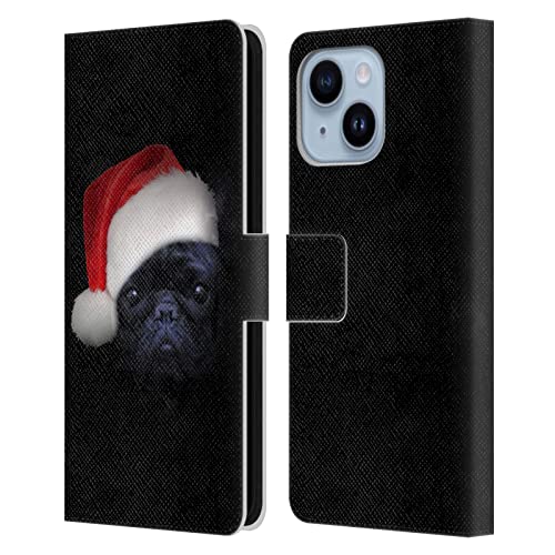 Étui portefeuille en cuir Bouledogue français pour iPhone 14 Plus Head Case