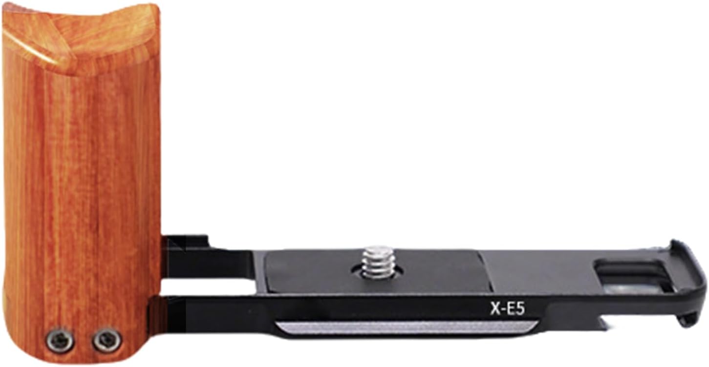 X-E5用 L型フィットプレート | 軽量用品 木製ハンドグリップ付き - ソリッドメタルプレート - 旅行、誕生日、アウトドア、サ