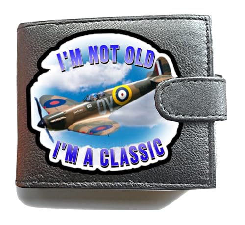 Portefeuille anti-RFID en cuir avec motif Spitfire un cadeau classique idéal