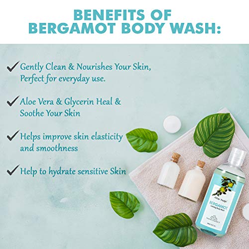 Image of Aloe Veda Bergamot Calming Body Wash and Luxury Shower Gel For Men and Women (Bergamot)