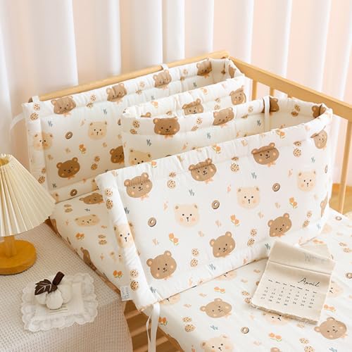 PTKG CojíN de Blanda CojíN Barandilla Cama Infantil Suave Transpirable Alfombra AnticolisióN para ProteccióN Integral Chichoneras Blanda Almohadilla de Malla Transpirable para,F6,150cm