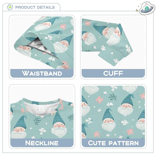 JUNZAN Cute Gnomes Teal Little Kids Sweatshirt Hoodie Crewneck Kids Pullover Hoodie Party 4T3