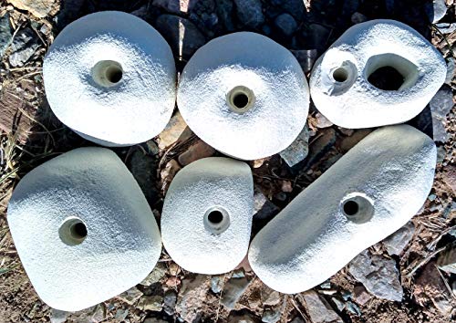 Climbing Holds Pack- 6 Large Bolt-on Holds with Various Difficulty (White)