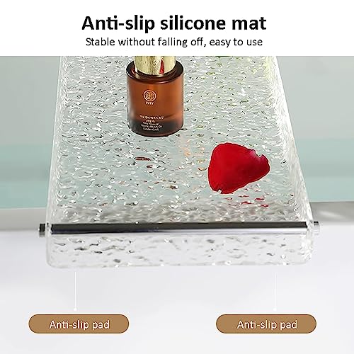 Bandeja acrílica para bañera con asas de metal, estante impermeable para spa para relajación de baño y accesorios de autocuidado, perfecto para velas, libros y bebidas
