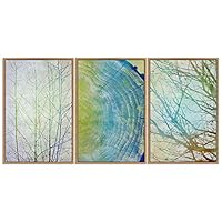 SIGNWIN 3 Piece Framed Canvas Wall Art Colorful Leaves Canvas Prints Home Artwork Decoration for Living Room,Bedroom - 16