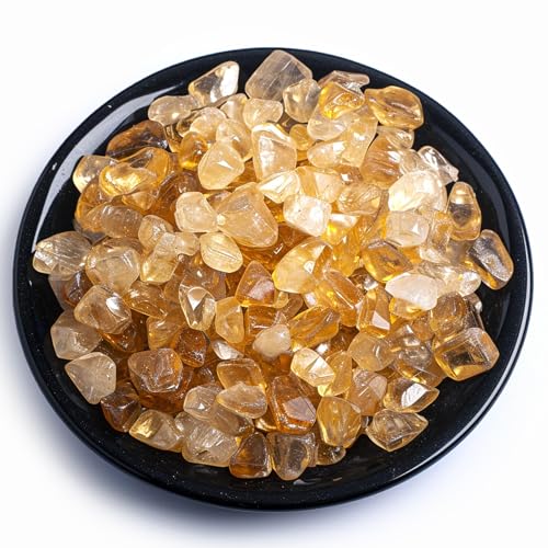SigMntun Premium Brazilian Citrine Crystal Chips Set, 128 Pcs 0.4