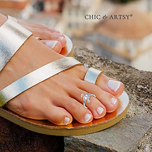 Chic & Artsy Toe Rings 925 Sterling Silver Flamingo Toe Rings For Women Flamingo Open Toe Rings Adjustable Second Toe Rings Cuff Toe Finger Rings Beach Toe Rings #TOP1