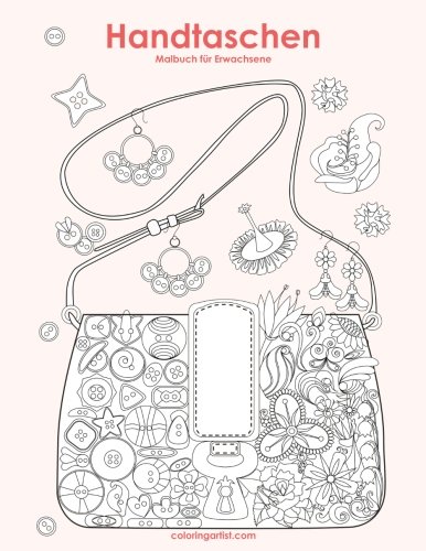 Handtaschen-Malbuch für Erwachsene 1 (Volume 1) (German Edition)