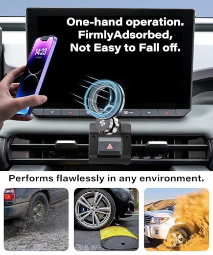 Image of Car Phone Holder for 2026 Toyota RAV4 /RAV4 Hybrid Accessories | Compatible with MagSafe Strong Magnetic Clip Cell Phone Mount, Hands-Free 360 Rotatable Adjustable, Not Block Air Vents