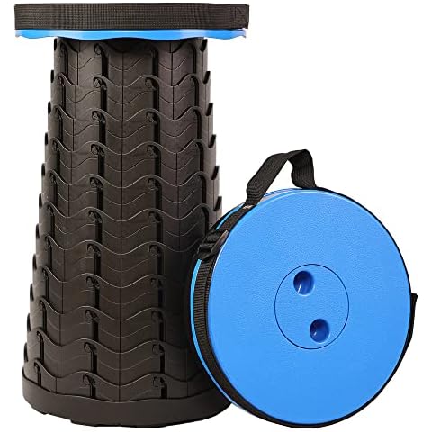Telescopic Stool-Adjustable Camping Stool Fishing Stool Outdoor Stool for Camping,Fishing,Hiking,Light and Sturdy(blue) Cover