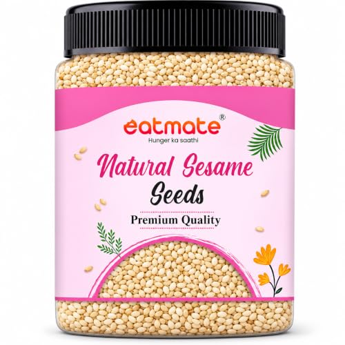 Image of Eatmate Premium Natural Sesame Seeds 1 Kg | White Till Seeds for Eating, Cooking & Baking | Nutritious Indian Spice | Rich in Calcium, Protein & Fiber | Fresh Natural Til Seeds for Daily Use