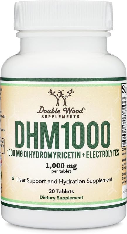 Evorina DHM1000 Dihydromyricetin (DHM) Tablets - Most Powerful DHM Supplement on The Market - 1,000mg (30 Count) Enhanced with Electrolytes for Hydration and Liver Support by Double Wood | High Strength Herbal Supplement | Clean Label Ayurvedic Wellness-image-23