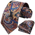 HISDERN – HISDERN Herren Krawatte Blume Paisleyn Hochzeit Krawatte & E