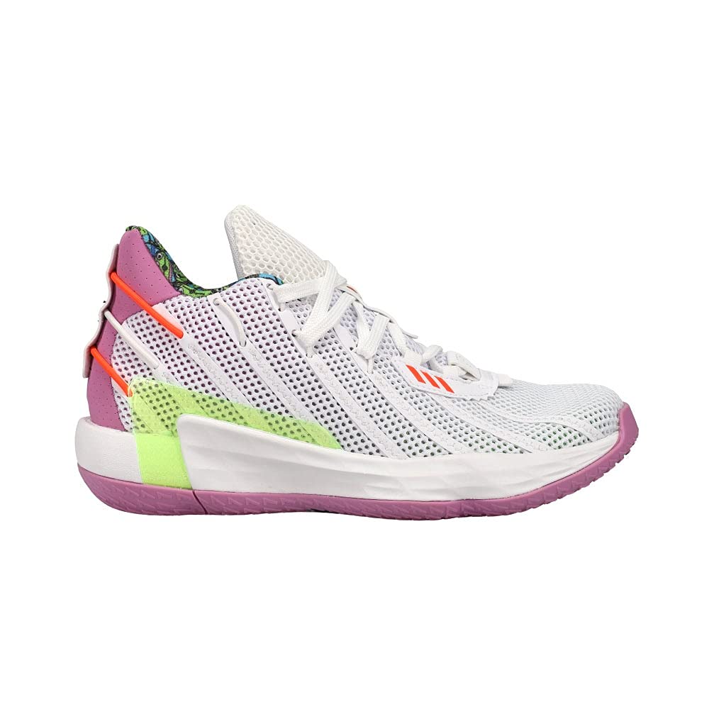 adidas Kids Boys Dame 7 Visionary X Damian Lillard Basketball Sneakers Shoes Casual - Pink,White